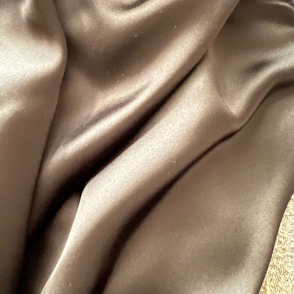 Hashtta Black Satin Spaghetti strap, Cowl Neck Slip Dress SzM - Picture 8 of 12